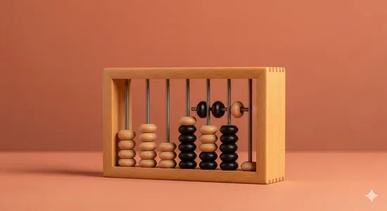 Symboldbild eines Abakus auf hellorangenem Grund, der den Vorteil von Checklisten darstellen soll.