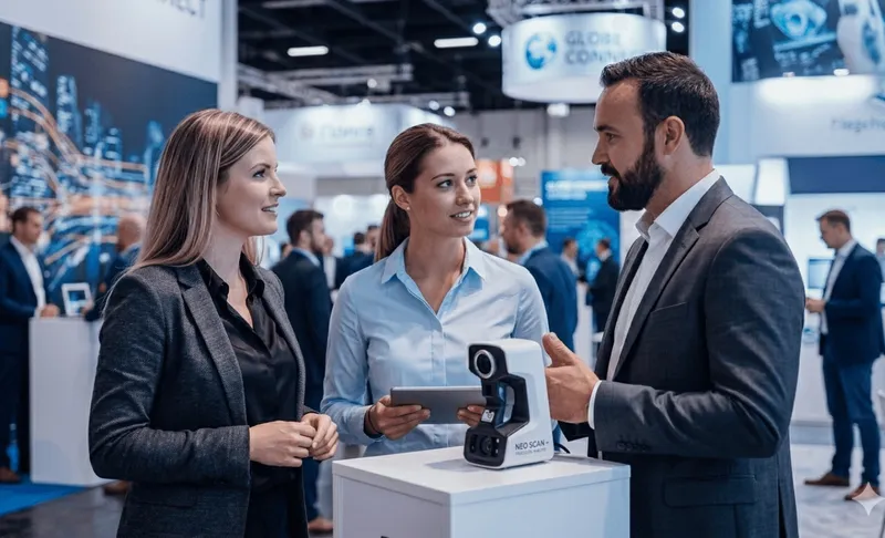 Gespräch auf einer Messe