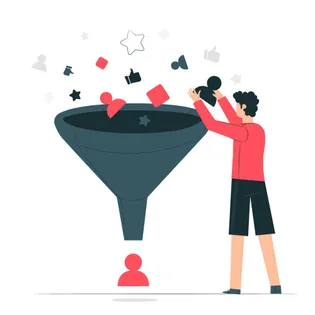 Illustration eines Funnels.